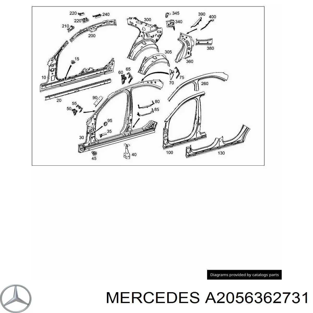  Mercedes A2056362731 ціна, від 63.33 USD