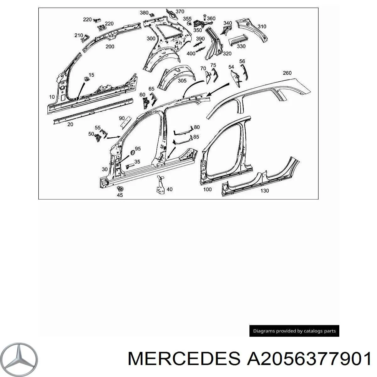 A2056377901 Mercedes Поріг зовнішній лівий