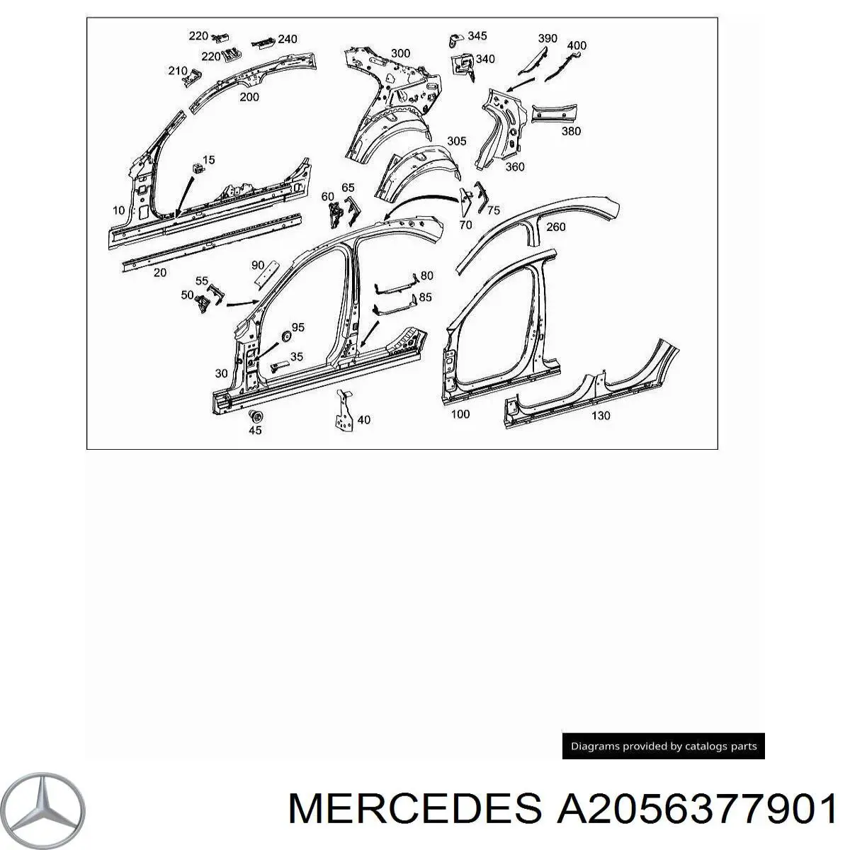 Поріг зовнішній лівий Mercedes A2056377901 ціна, від 699.05 USD