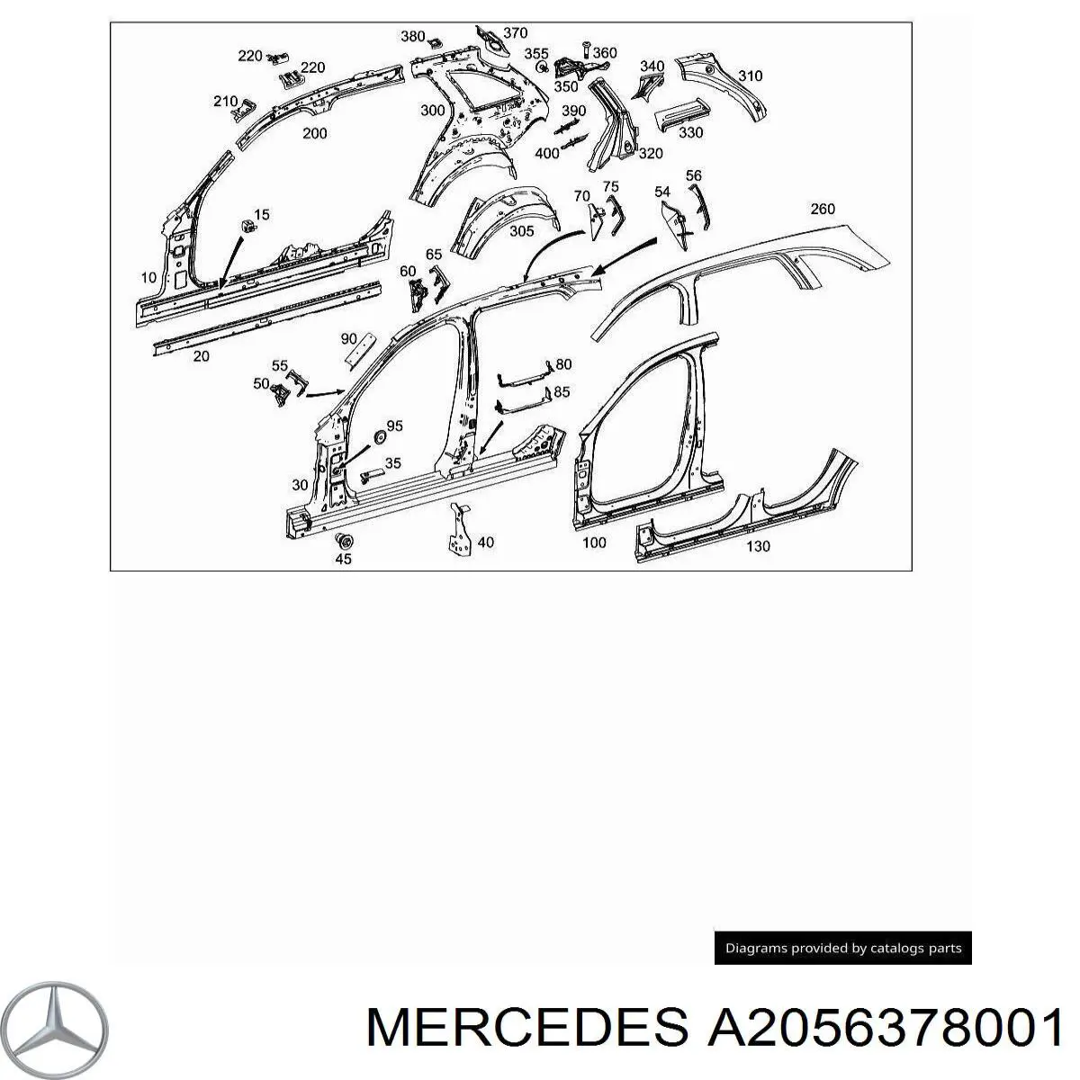 A2056378001 Mercedes Поріг зовнішній правий