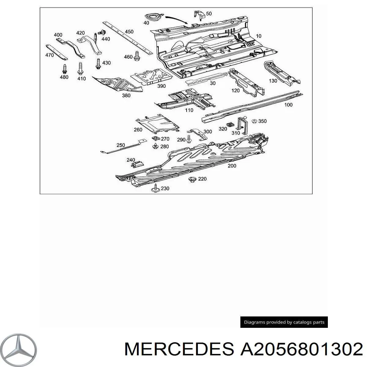 A2056801302 Mercedes Захист днища, лівий