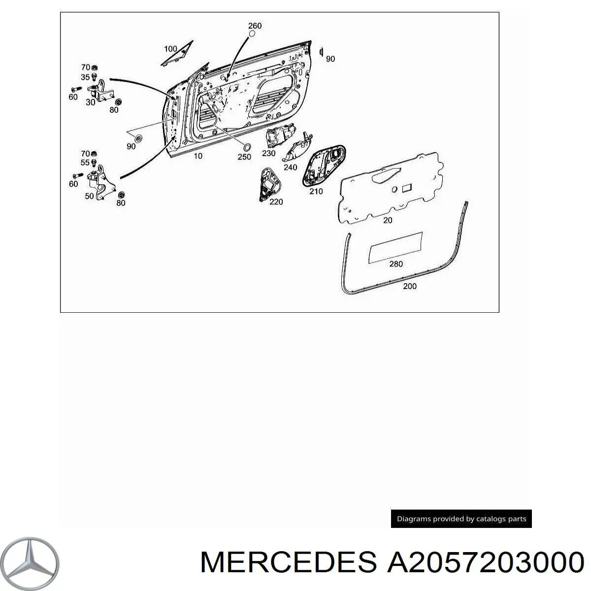 A2057203000 Mercedes Пасажирські передні двері