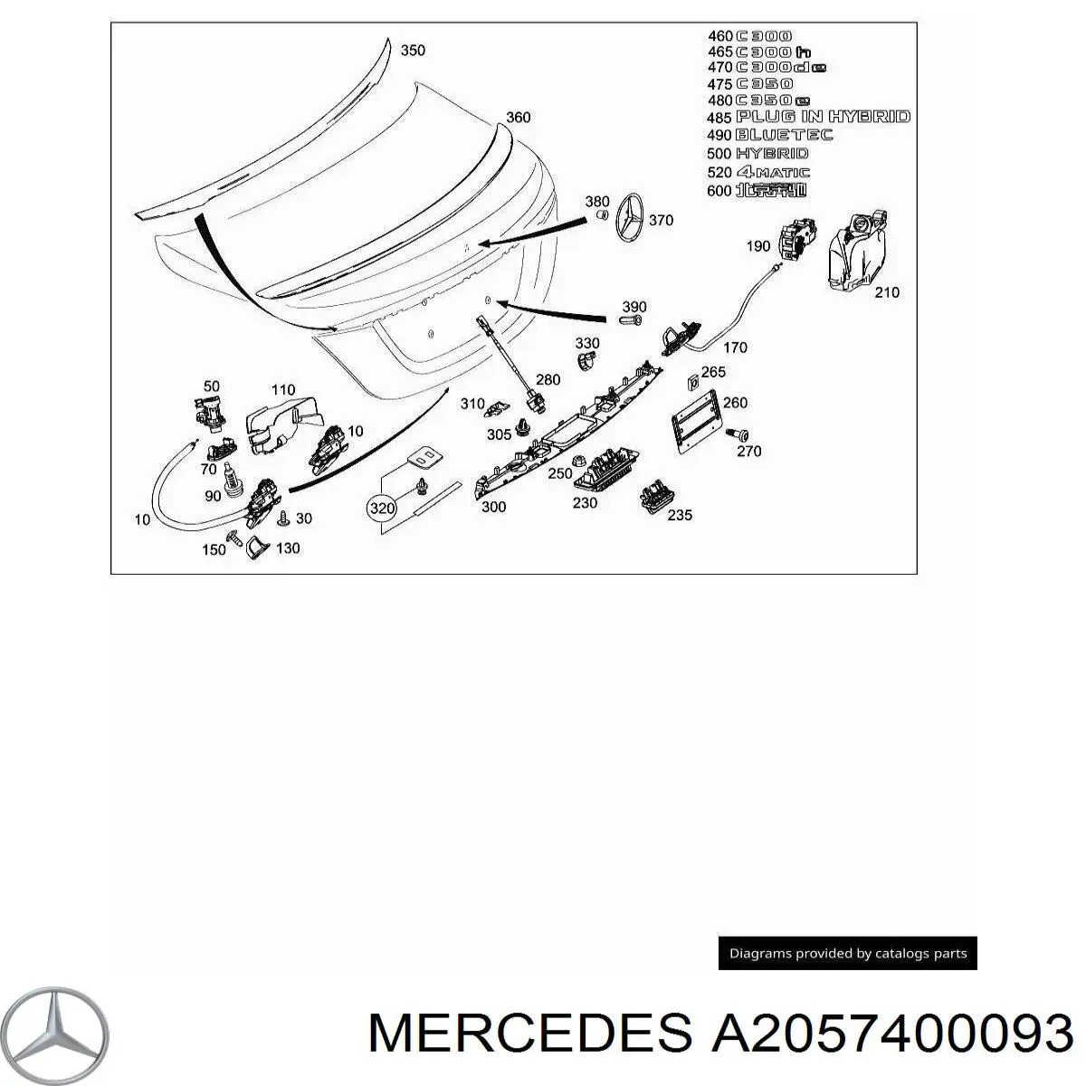  Mercedes A2057400093 ціна, від 24.83 USD