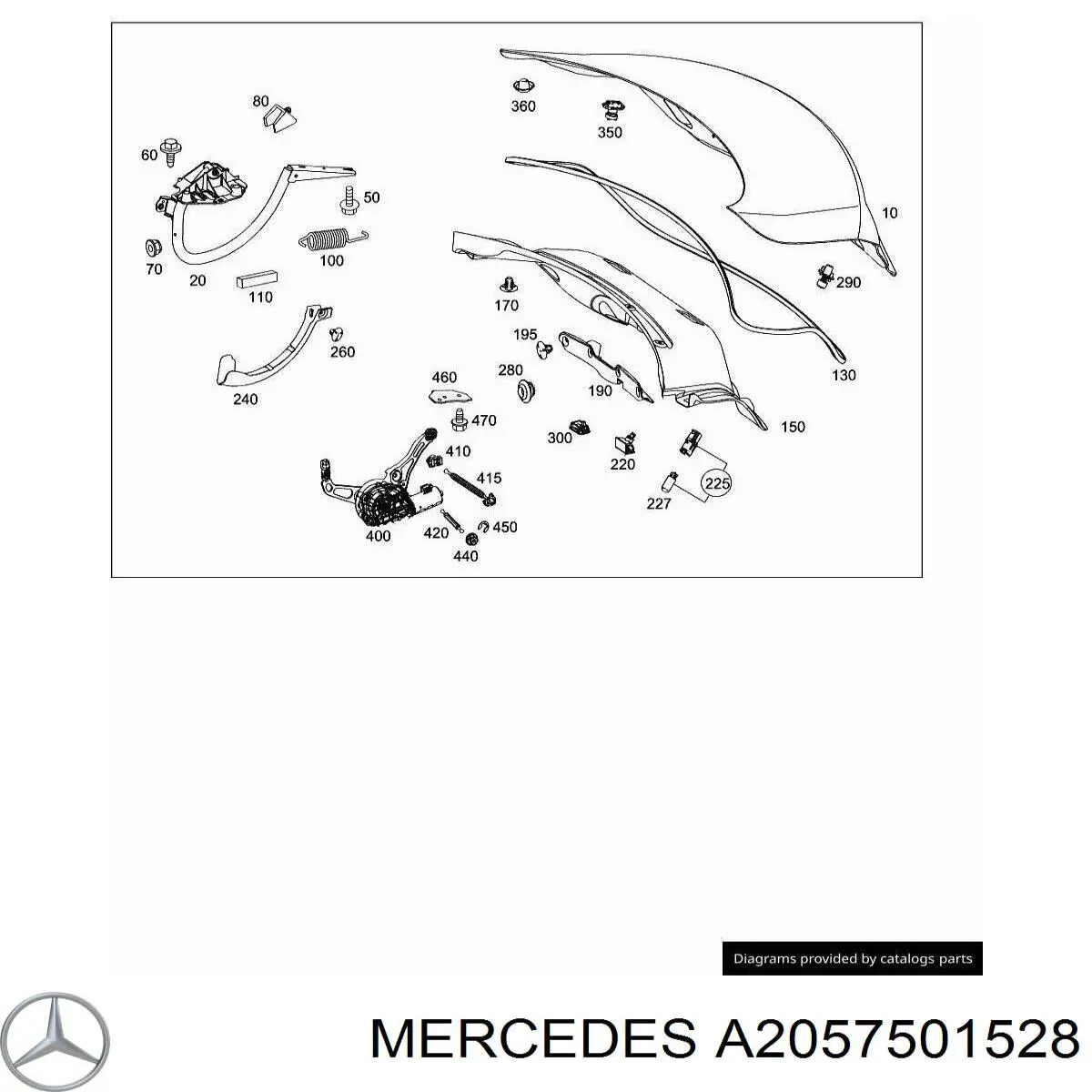 Завіса кришки багажника Mercedes A2057501528 ціна, від 50.62 USD