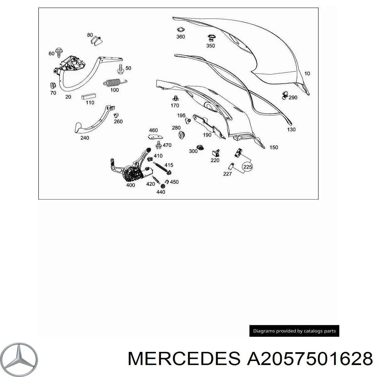 A2057501628 Mercedes Кріплення кришки багажника
