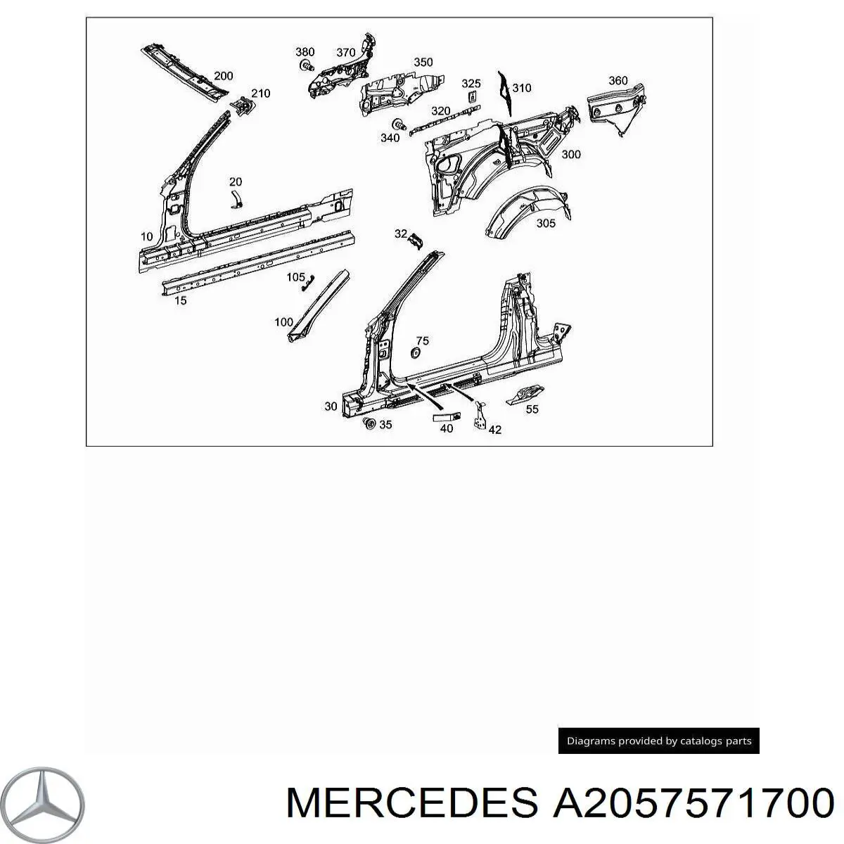  Mercedes A2057571700 ціна, від 63.35 USD