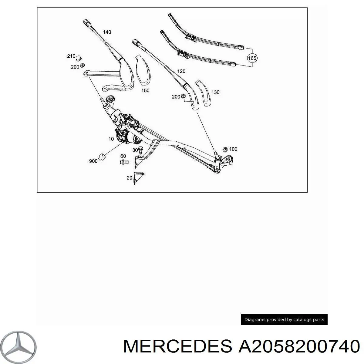 Трапеція щіток лобового скла Mercedes A205820074064 ціна, від 168.73 USD