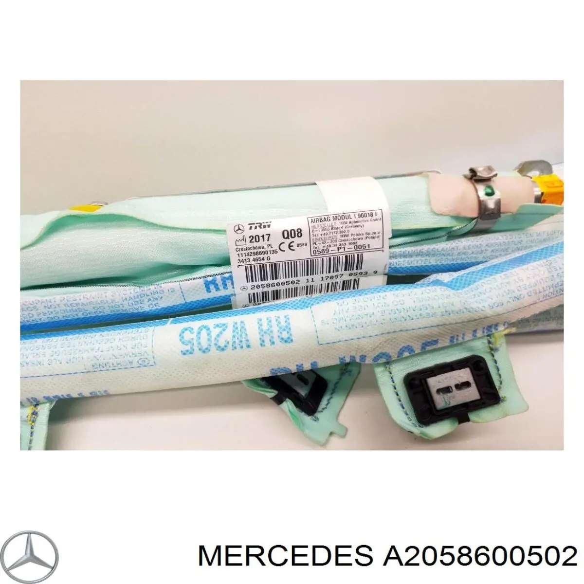 Подушка безпеки, збоку права айрбег Mercedes A2058600502 ціна, від 126.69 USD