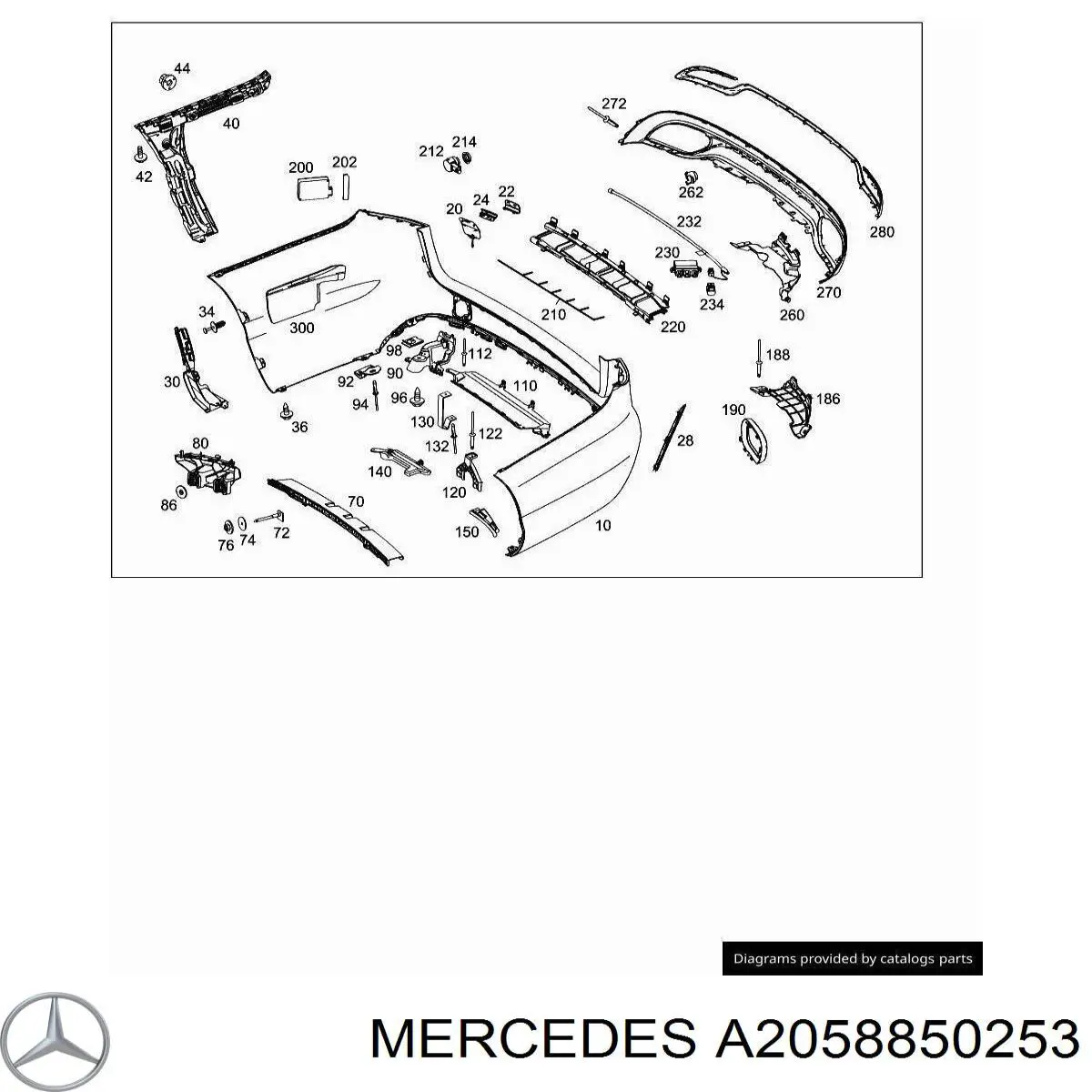 A2058850253 Mercedes Решітка переднього бампера, ліва