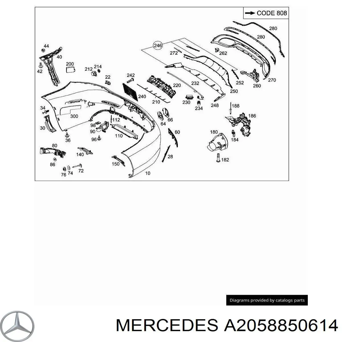  Mercedes A2058850614 ціна, від 36.97 USD