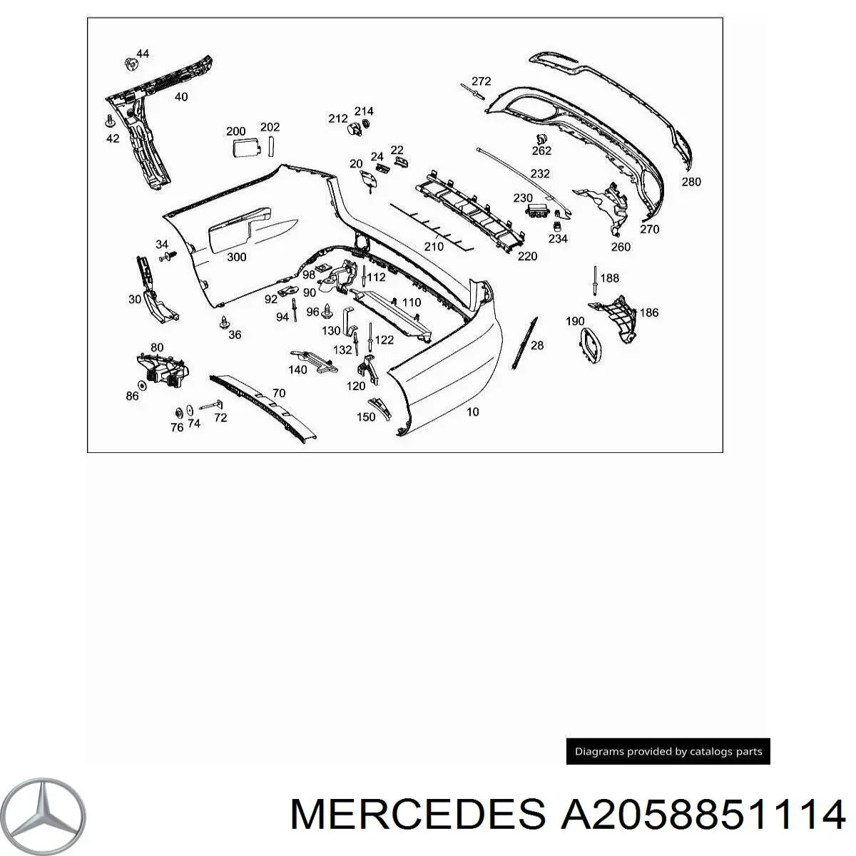 Лівий кронштейн заднього бампера Mercedes A2058851114 ціна, від 20.29 USD