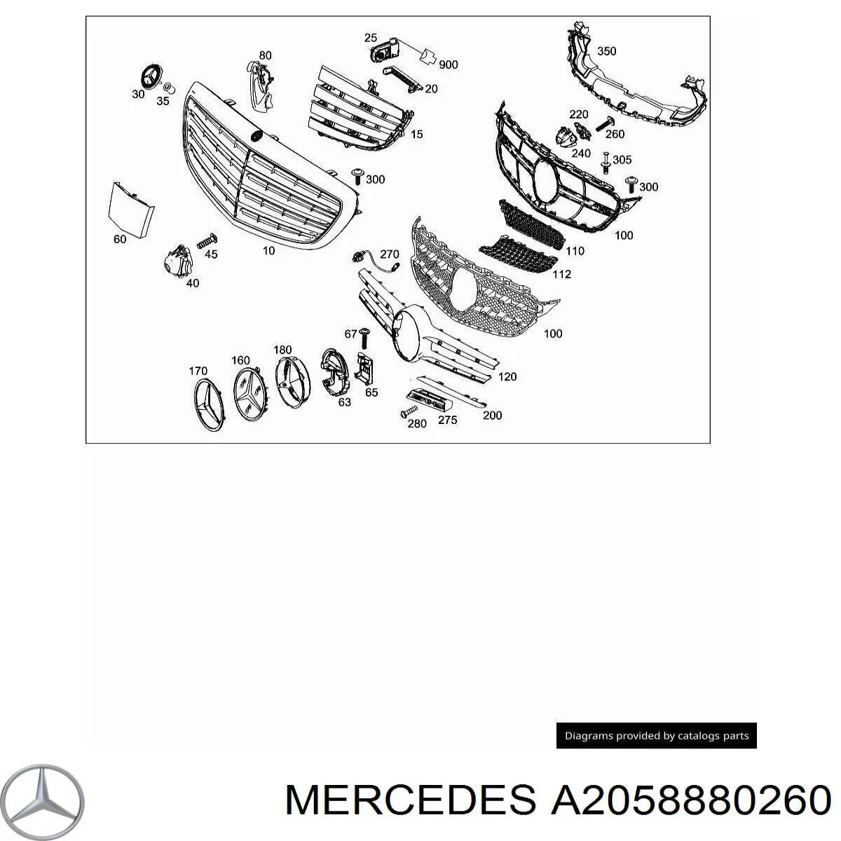Молдинг решітки радіатора Mercedes A2058880260 ціна, від 33.63 USD