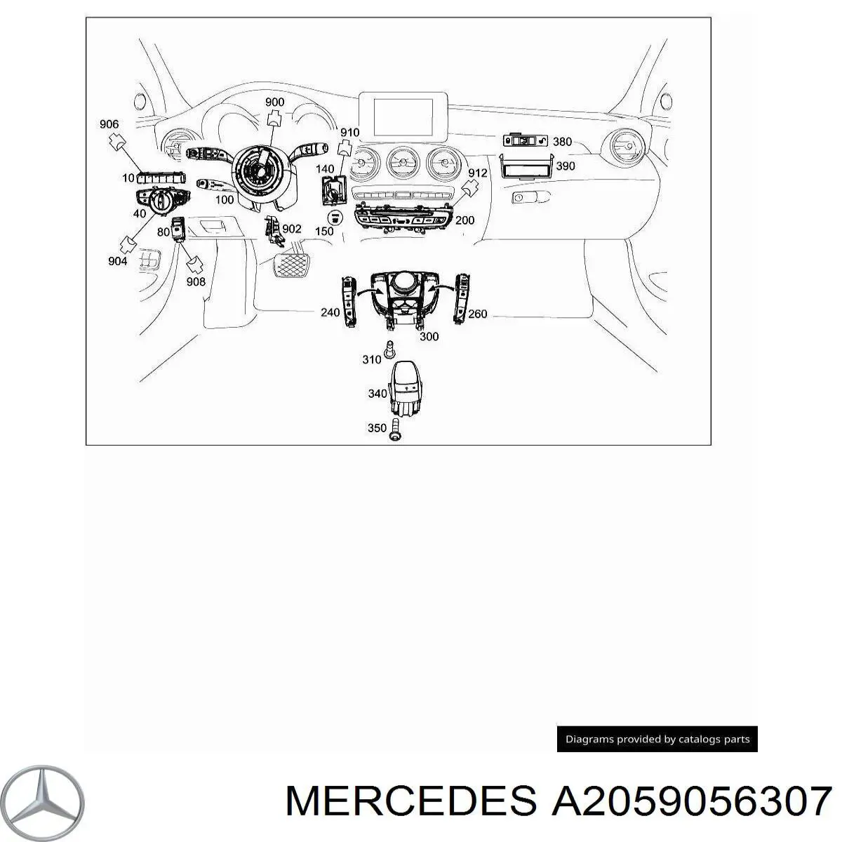 A2059056307 Mercedes Блок кнопок центральної консолі
