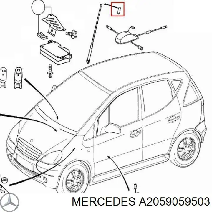 A2059059503 Mercedes Антена на дах