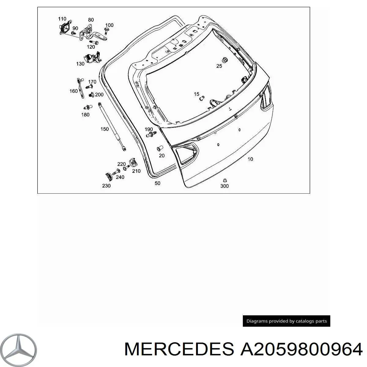 Амортизатор двері задньої Mercedes A2059800964 ціна, від 14.32 USD