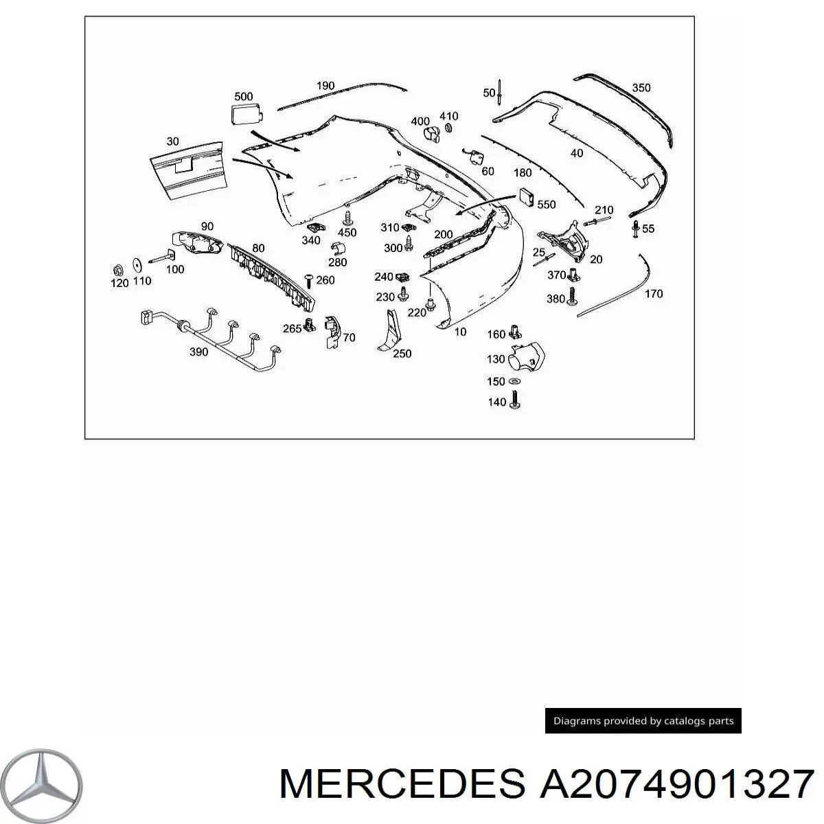 Насадка на глушник Mercedes A2074901927 ціна, від 569.97 USD