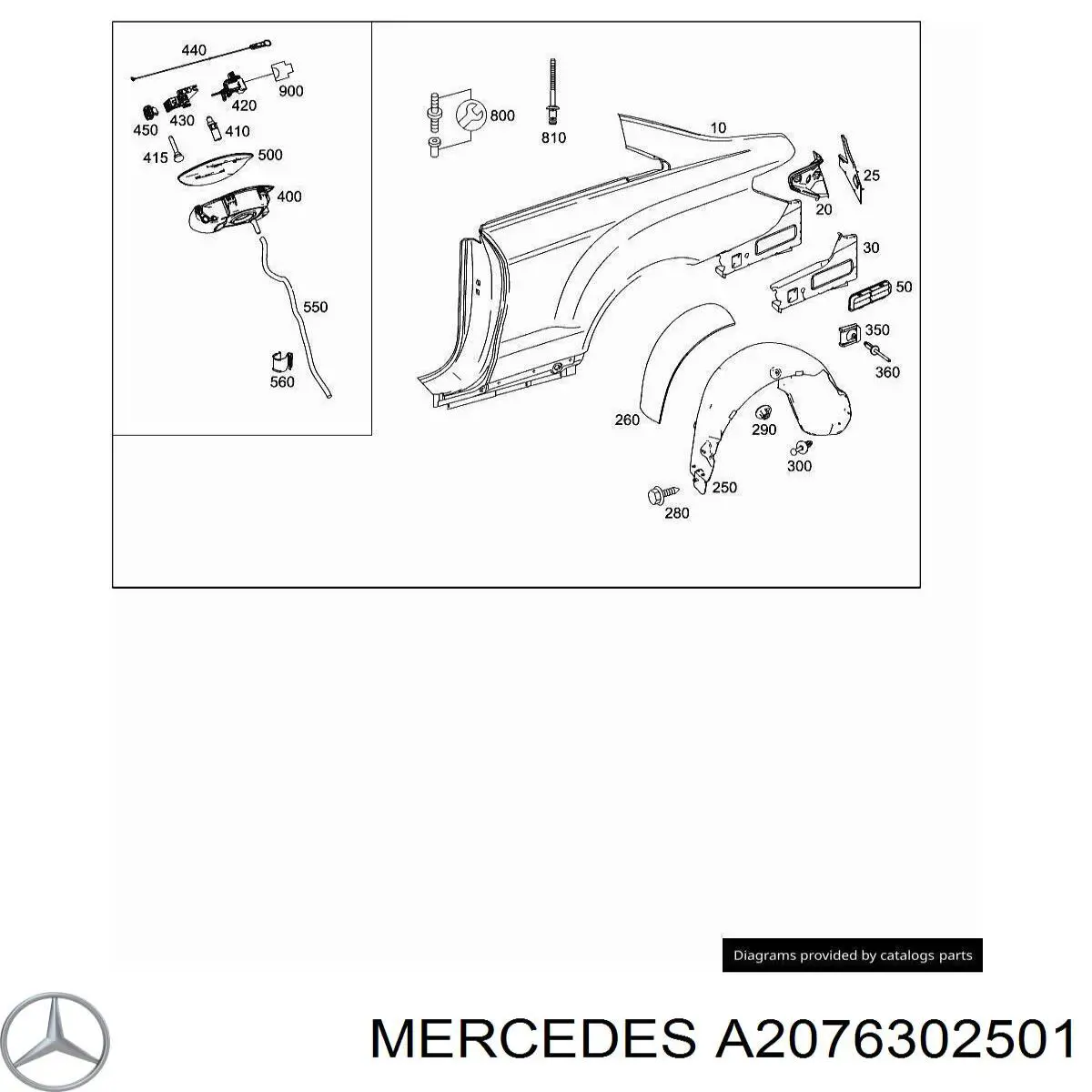 A2076302501 Mercedes Крило заднє ліве