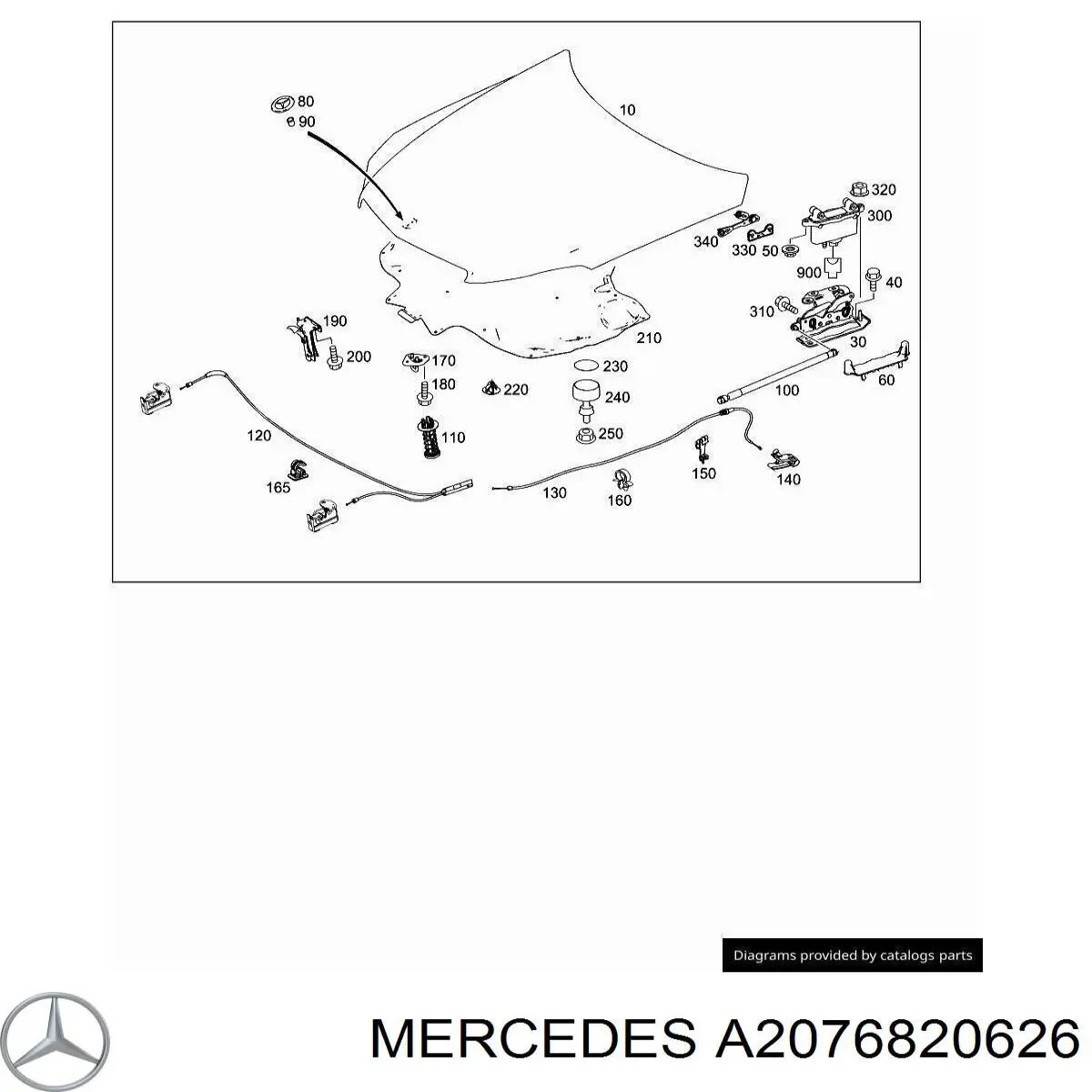 A2076820626 Mercedes Утеплювач капота