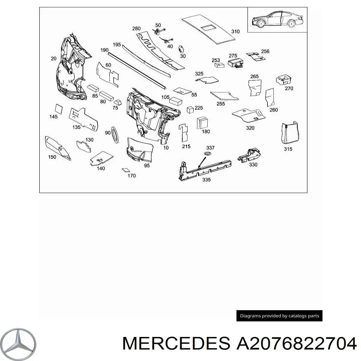  Mercedes A2076822704 ціна, від 2.93 USD