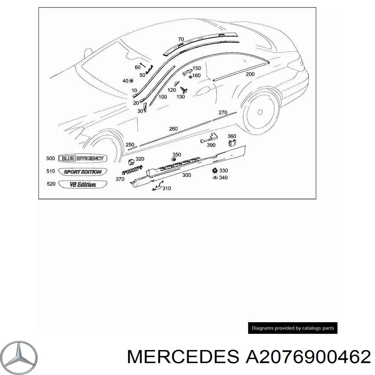  Mercedes A2076900462 ціна, від 29.29 USD
