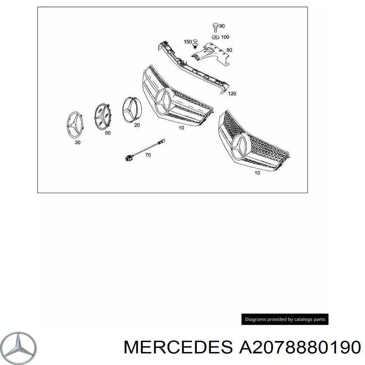  Mercedes A2078880190 ціна, від 43.89 USD