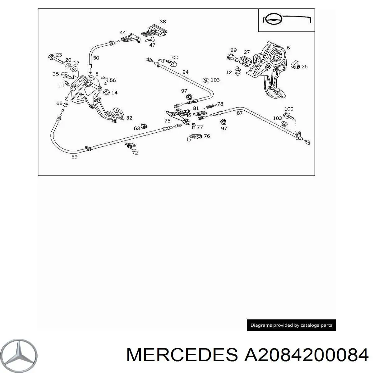 A1634200684 Mercedes Привід гальма стоянки (управління ручним гальмом)