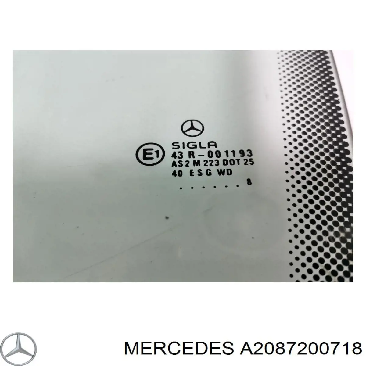 A2087200718 Mercedes Скло передніх дверей, лівою