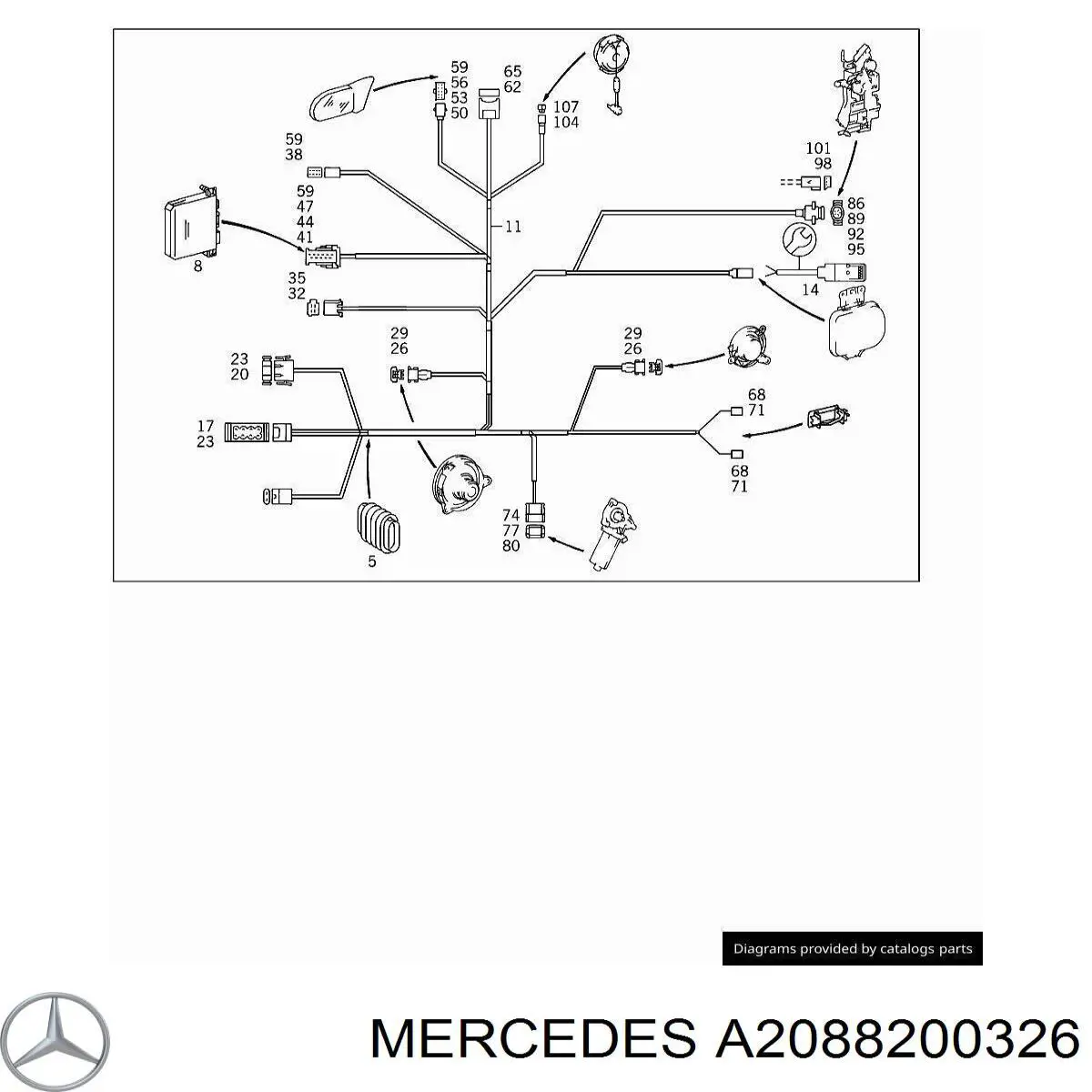 Блок комфорту Mercedes A2088200326 ціна, від 21.09 USD