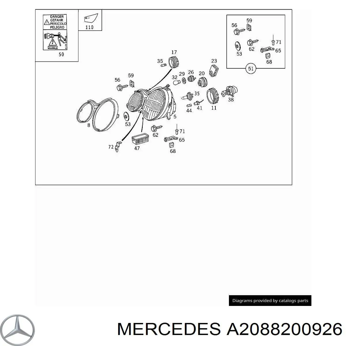 Блок розпалювання, ксенон A2088200926 Mercedes