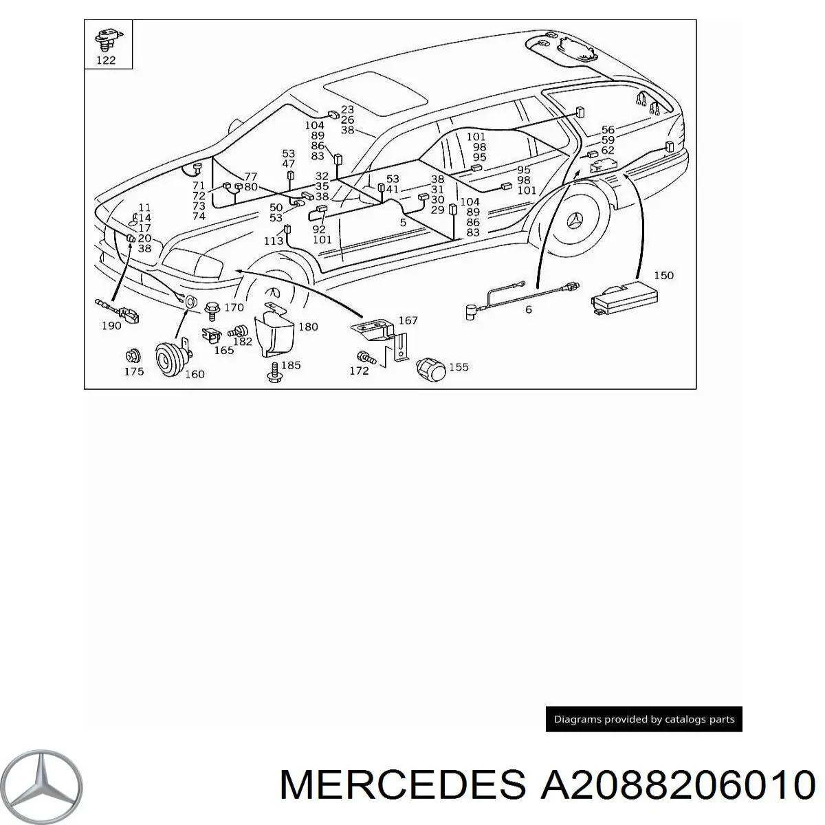  Mercedes A2088206010 ціна, від 6.21 USD