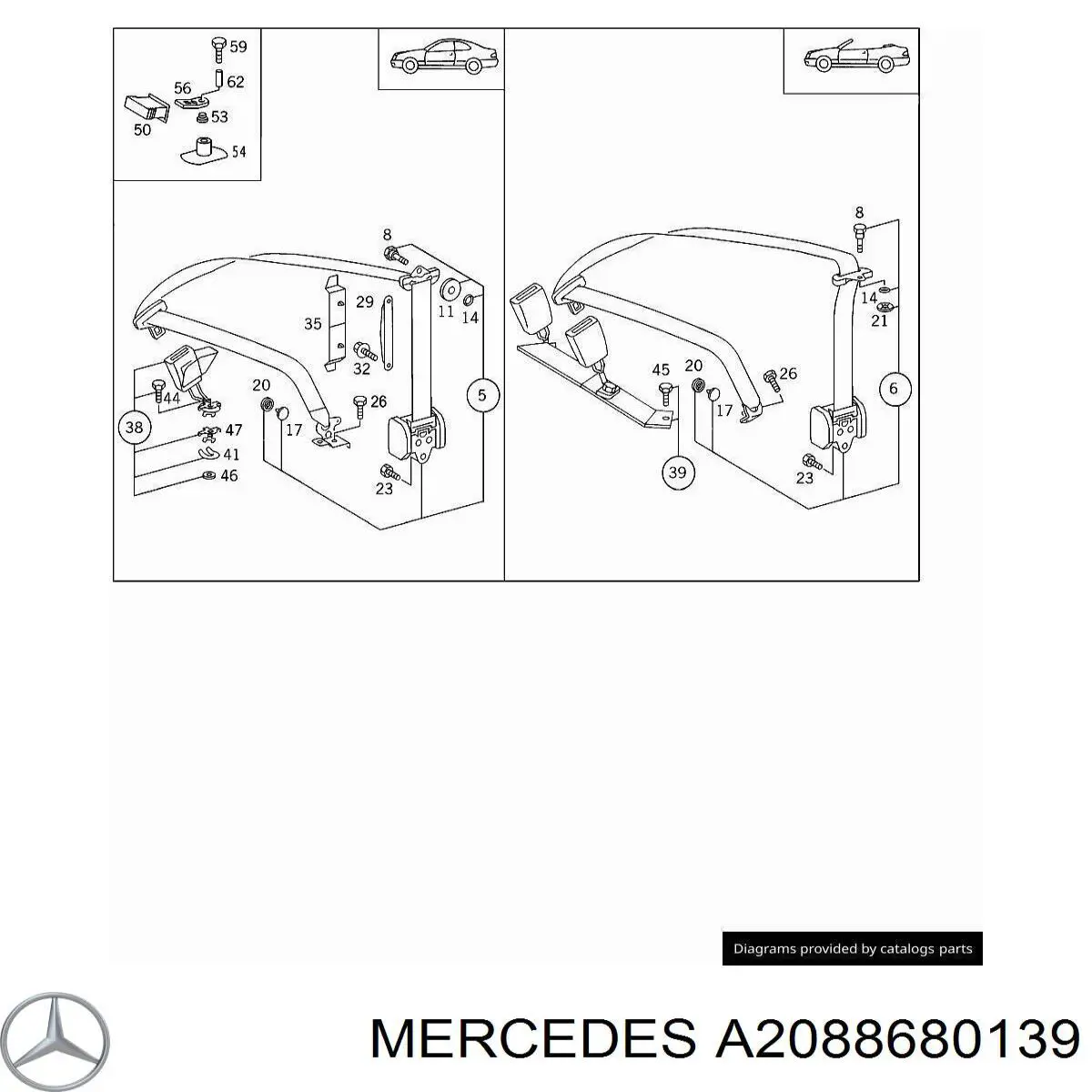  Mercedes A2088680139 ціна, від 6.33 USD