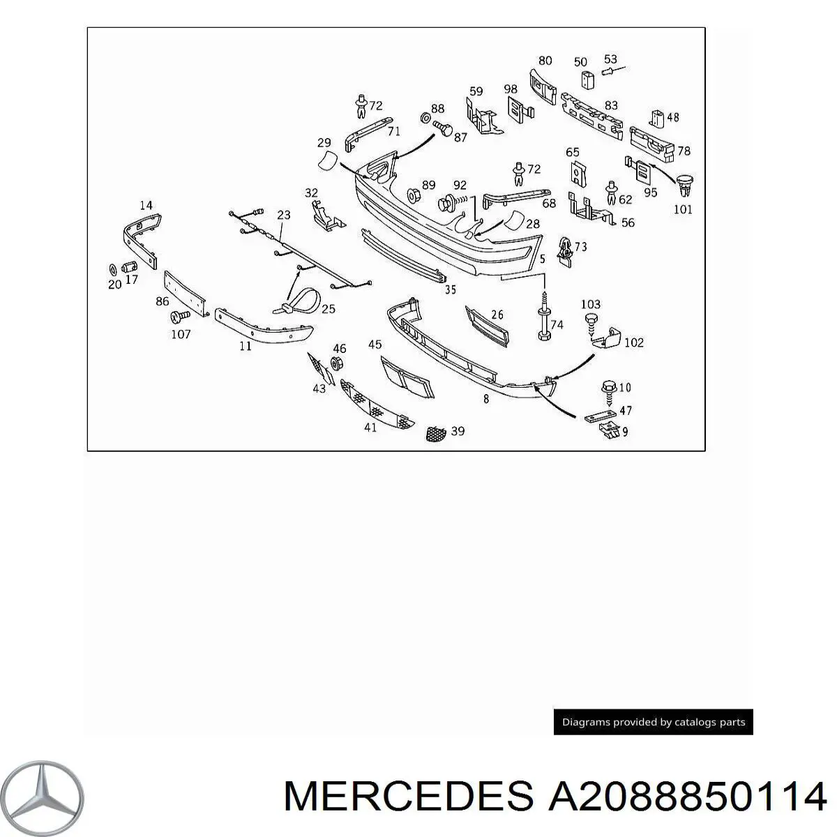 Кронштейн кріплення протитуманной фари, лівої Mercedes A2088850114 ціна, від 21.33 USD