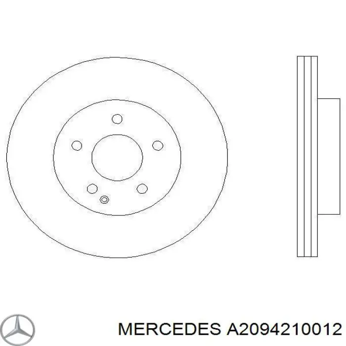 A2094210012 Mercedes диск гальмівний передній
