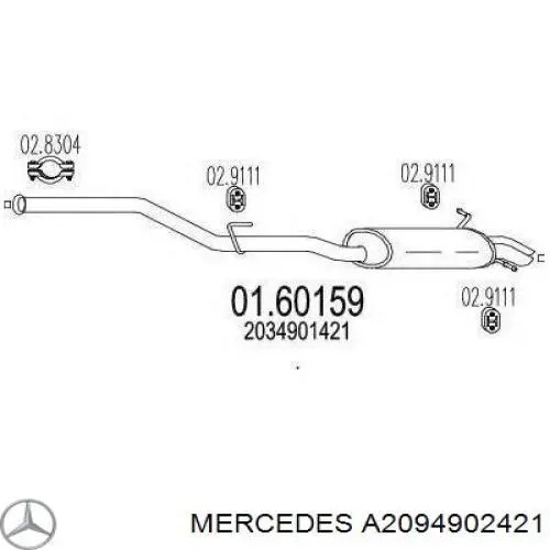  Глушник, задня частина Mercedes CLK 