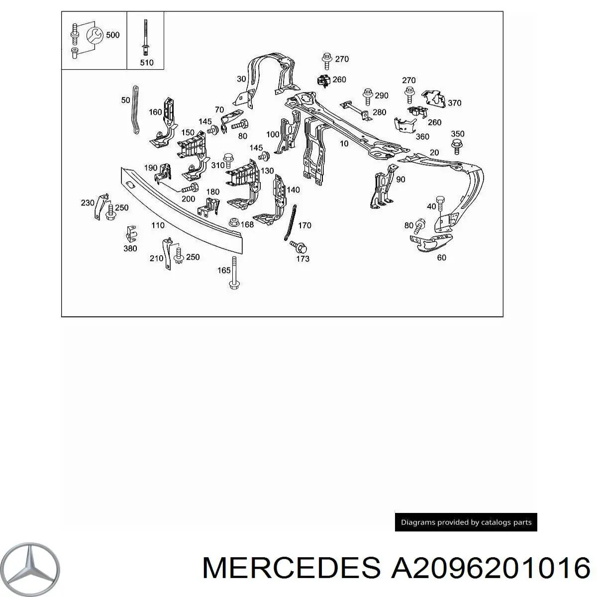 A2096201016 Mercedes Рамка радіатора права