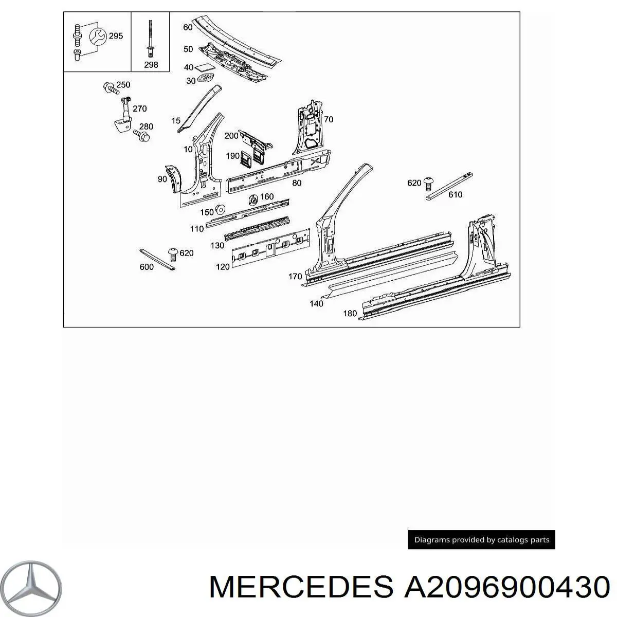 Люк б/бака Mercedes A2096900430 ціна, від 27.93 USD