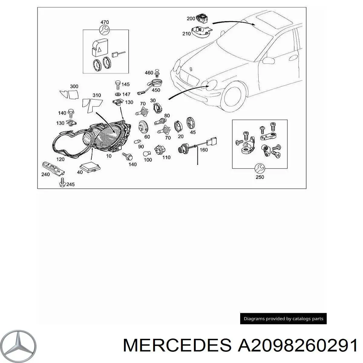  Mercedes A2098260291 ціна, від 44.02 USD
