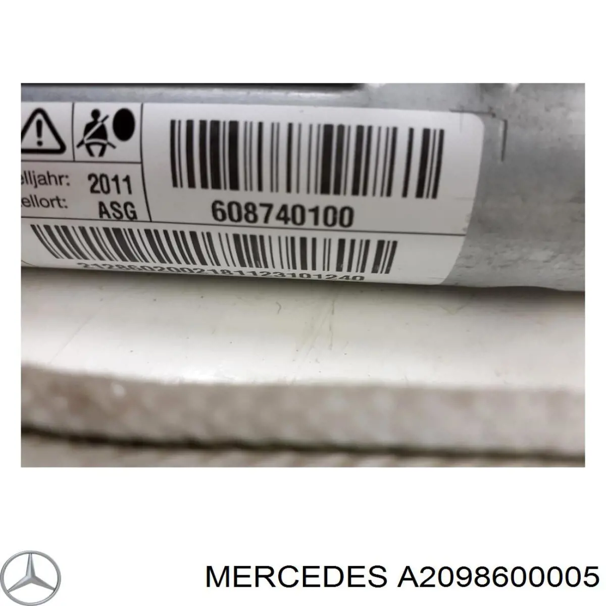 A2098600005 Mercedes Подушка безпеки, пасажирська, AIRBAG