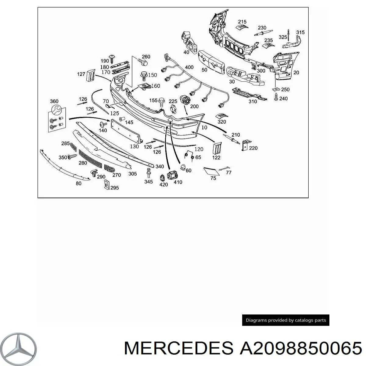 2098850065 Mercedes підсилювач бампера переднього