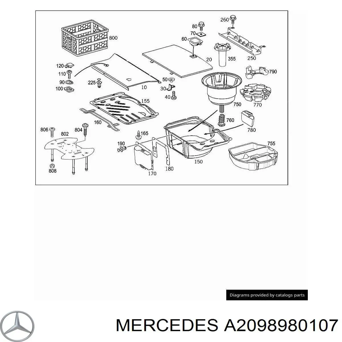  Mercedes A2098980107 ціна, від 9.86 USD