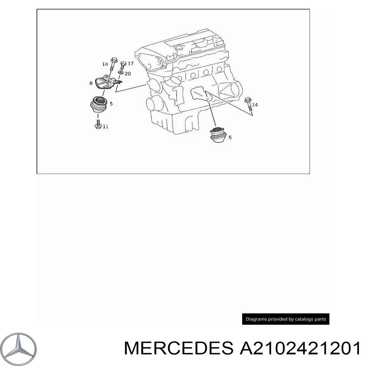 A2102421201 Mercedes Кріплення подушки коробки передач