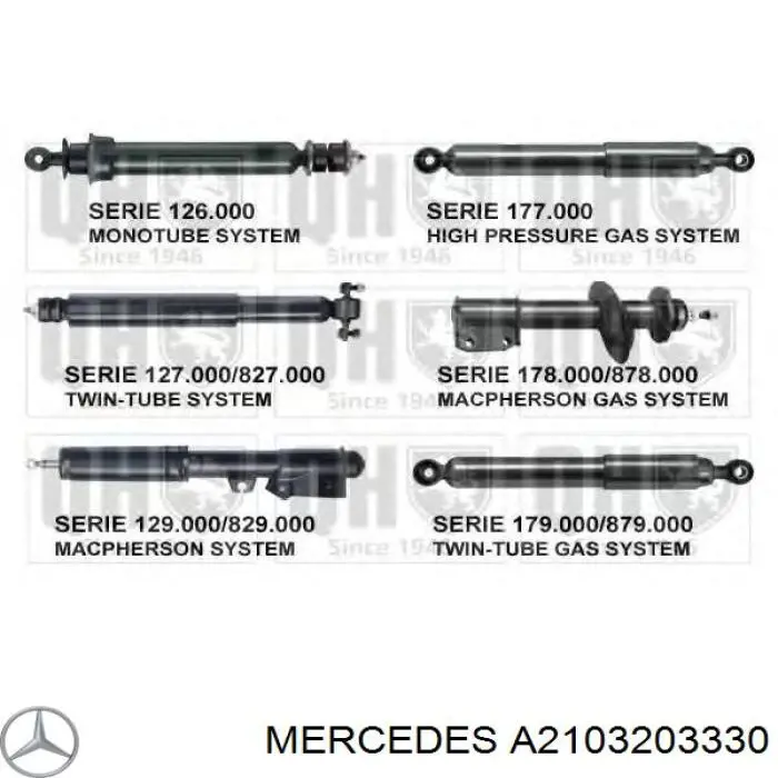 Купити A2103203330 Mercedes Амортизатор передньої підвіски