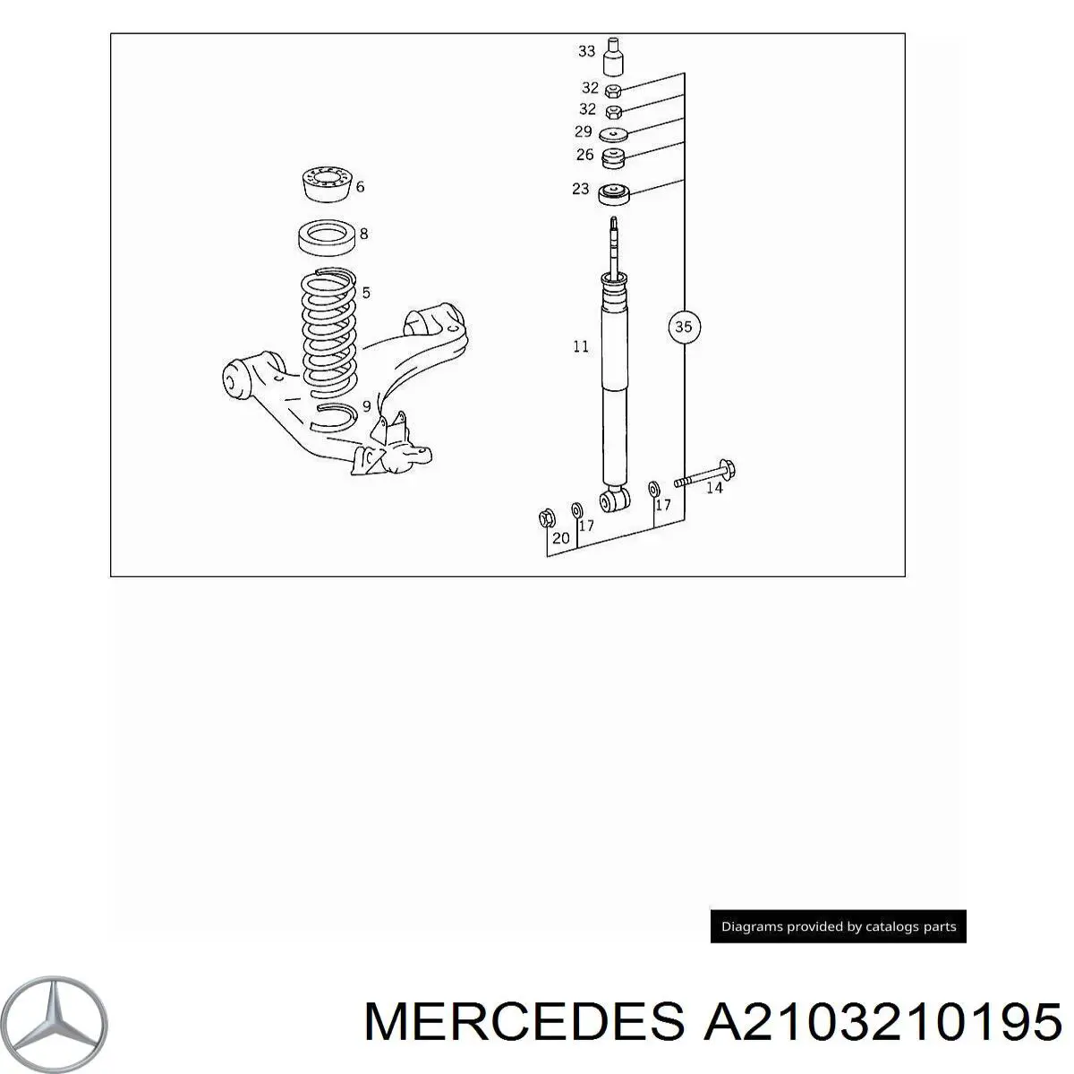 Опора стійки амортизатора переднього Mercedes A2103210195 ціна, від 15.07 USD