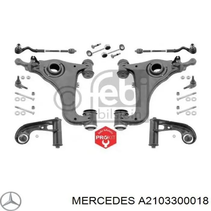 A2103300018 Mercedes Болт переднього важеля, повний комплект