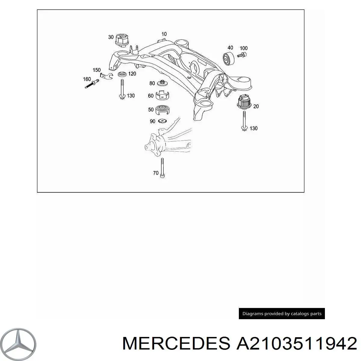 Купити A2103511942 Mercedes Сайлентблок задньої балки