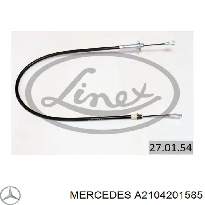 Трос стоянкового гальма задній правий Mercedes A2104201585 ціна, від 9.65 USD