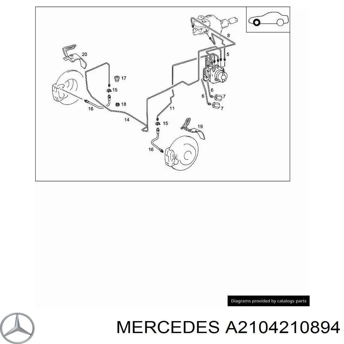 A2104210894 Mercedes Скоба гальмівної трубки