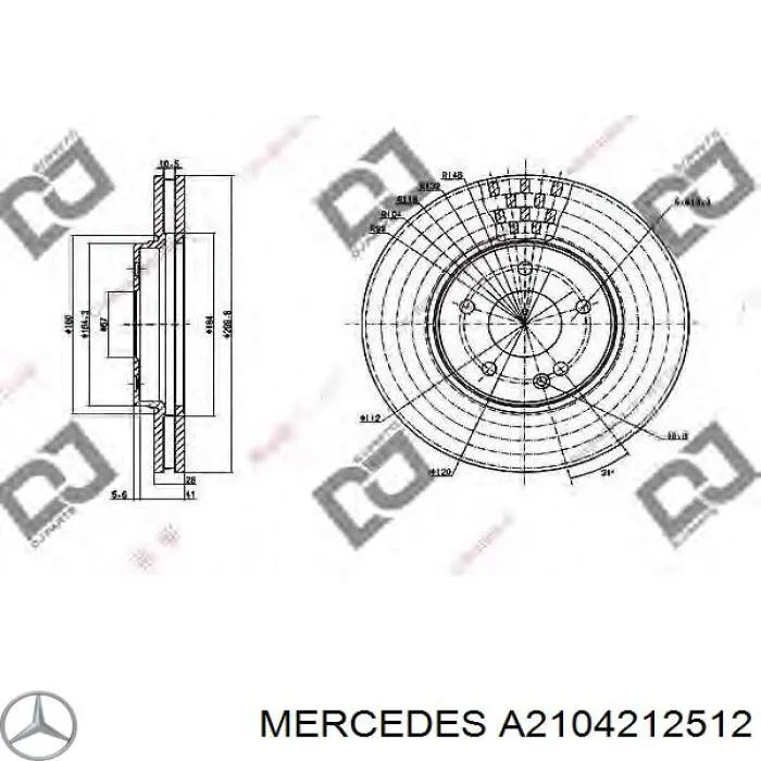 Гальмівні диски передні A2104212512 Mercedes