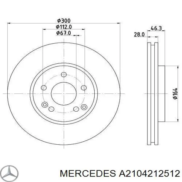 Купити A2104212512 Mercedes Ротор гальмівний