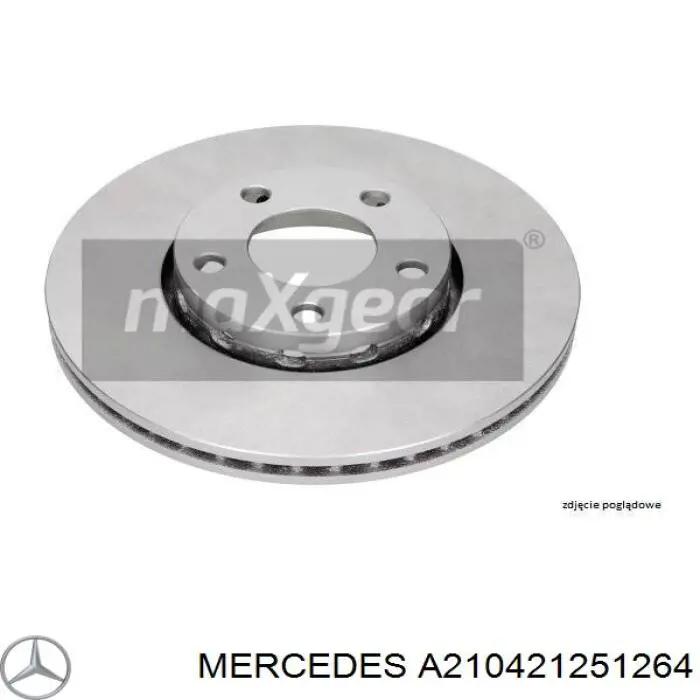 Диск переднього гальма Mercedes A210421251264 ціна, від 44.79 USD